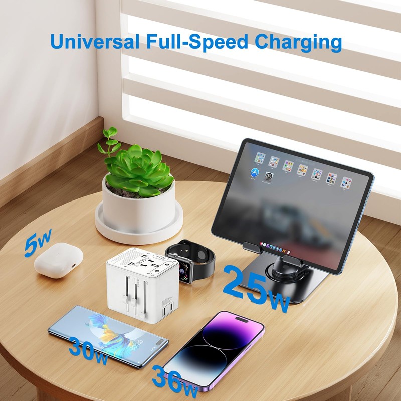 Universal Travel Adapter 25W, International Power Plug Converter with 2500W