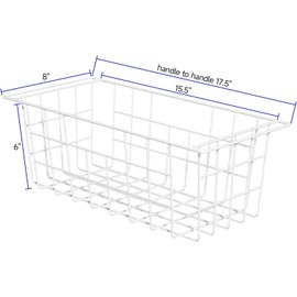 SANNO Chest Freezer Basket,Large Wire Baskets Freezer Organizer Bins, Sturdy Metal Wire Freezer Organizer for Home Kitchen, 17.5in
