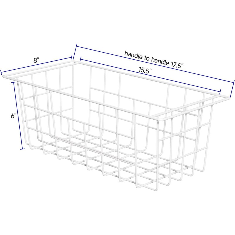 SANNO Chest Freezer Basket,Large Wire Baskets Freezer Organizer Bins, Sturdy