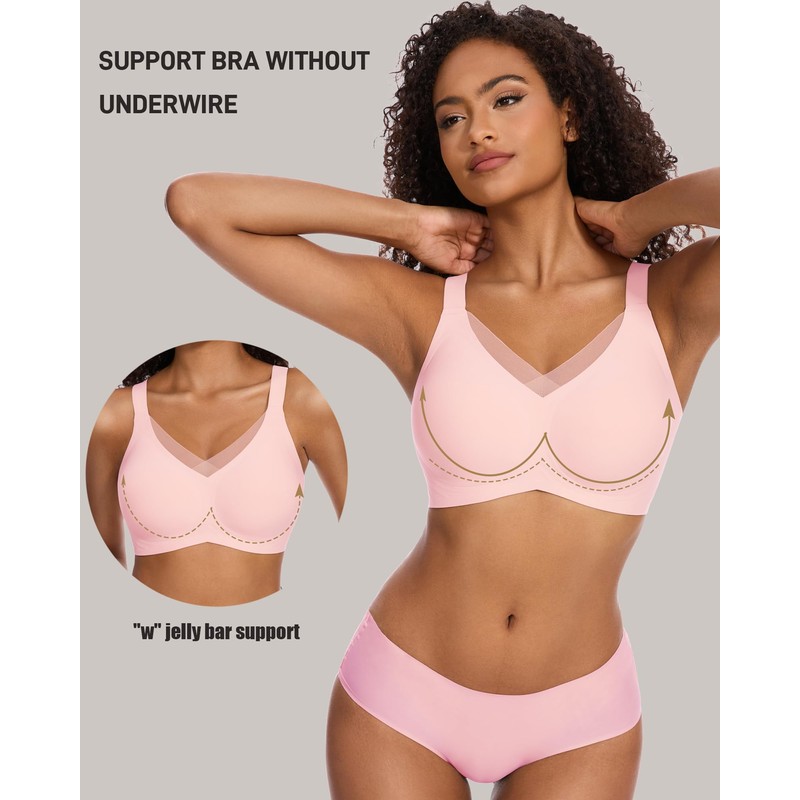 Gailife Womens V Mesh Wireless Bras Comfortable Supportive Bralettes No