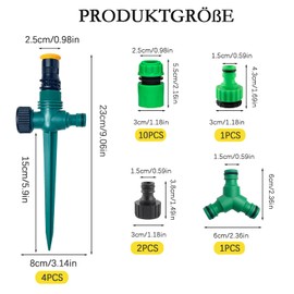 Multifunctional Garden Sprinkler, Lawn Sprinkler, 360° Rotating Garden Sprinkler with Hose Coupling 1/2 and Y, Garden Watering, Automatic Watering Garden Sprinkler (Set 1)