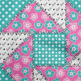 oneOone Velvet Sea Green Fabric Asian Floral Mix Patch Sewing Fabric by The Yard Printed DIY Clothing Sewing Supplies 58 Inch Wide