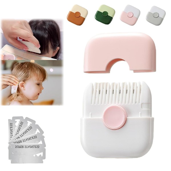 Trimpocket 2-in-1 Hair Trimmer/Comb for Kids, Replaceable Blades,Detachable Home Bangs