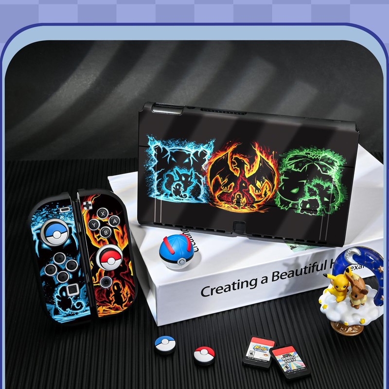 DLseego Protective Case for Switch OLED,Slim Soft Protective Shell Dockable