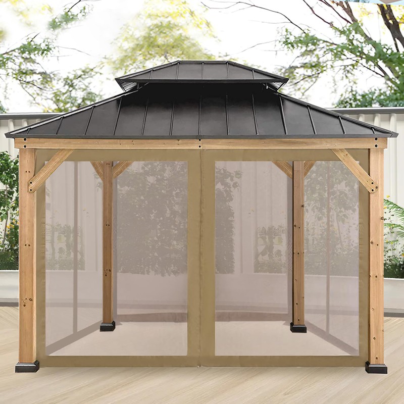 Coastshade Gazebo Canopy Mesh Walls Replacement 10x10 Gazebo Pergola Mosquito