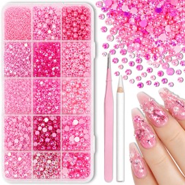 12000 Pcs Bedazzling Kit, Pink Rhinestones, Gems for Bedazzling