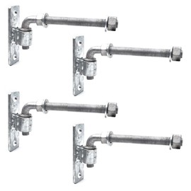 (4 Pack) 6'' J-Bolt Post Hinge, Heavy Duty Galvanized Gate Welded Door Hinge with 5/8"" Male Hinge Pin for Wooden Farm Gate, Chain Link Fence