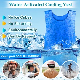 NJDGF Evaporative Cooling Vest for Men Women: Water Activated Ice Cold Vest for MS Body Cool Down Motorcycle Sport Hot Weather