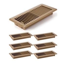 Bonshocon Floor Register 4x10 Inch,6 Pack Metal Floor Vents with Adjustable Louver,Sturdy Vent Covers for Home Office Mobile Home RV Floor,Walkable Floor Vent Covers for Living Room Bathroom,Brown
