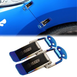 Unbranded Burnt Blue MUGEN Car Bumper Trunk Fender Hatch Lids Quick Release Fastener