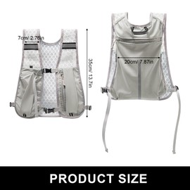 SHENGYIG Running Vest, Adjustable Hydration Vest Running, Light Grey Nylon Running Vest Women's Lightweight with Reflective Strip Design and Practical Pocket - for Running and Hiking
