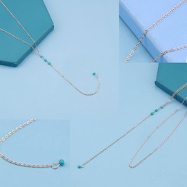 TseenYi Back Necklace Turquoise Backdrop Necklace Boho Body Chain Summer Beach Wedding Jewellery for Women and Girls (Gold, 1 Piece)