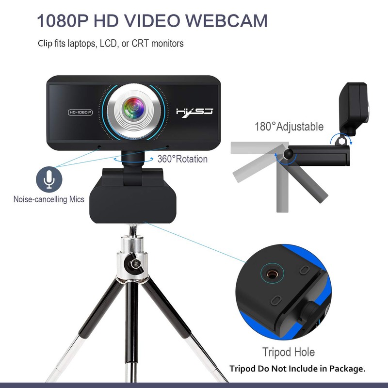AUTENS Webcam 1080P HD Computer Camera Laptop USB PC Web