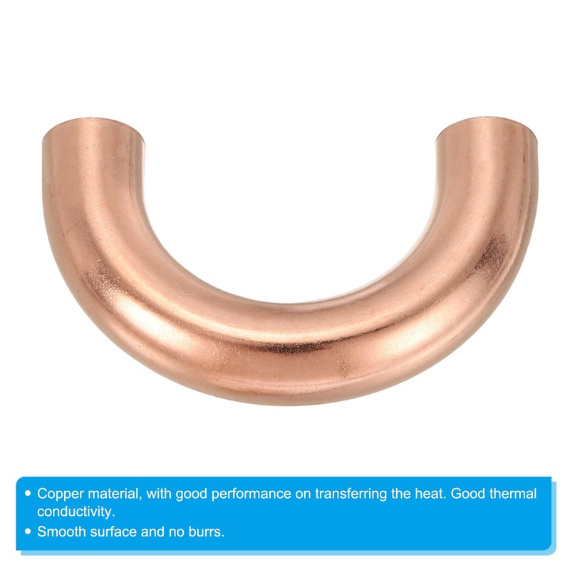 PATIKIL 3/8" OD 45x25mm Elbow Copper Pipe Fitting, 3Pcs 180