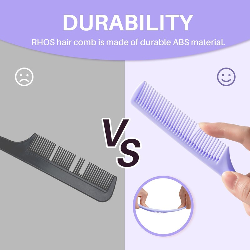 RHOS Rat Tail Comb for Parting, Fine Tooth Teasing Comb