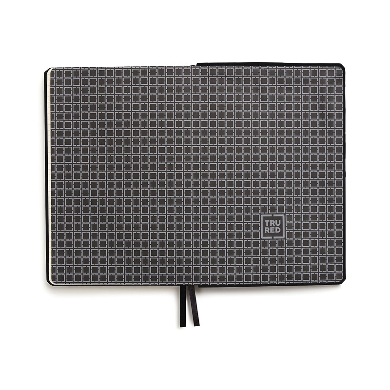 TRU RED Medium Flexible Cover Graph Journal, Black – Grid