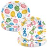 Lejof 50 Pcs Easter Oval Paper Plates -10" x 12"
