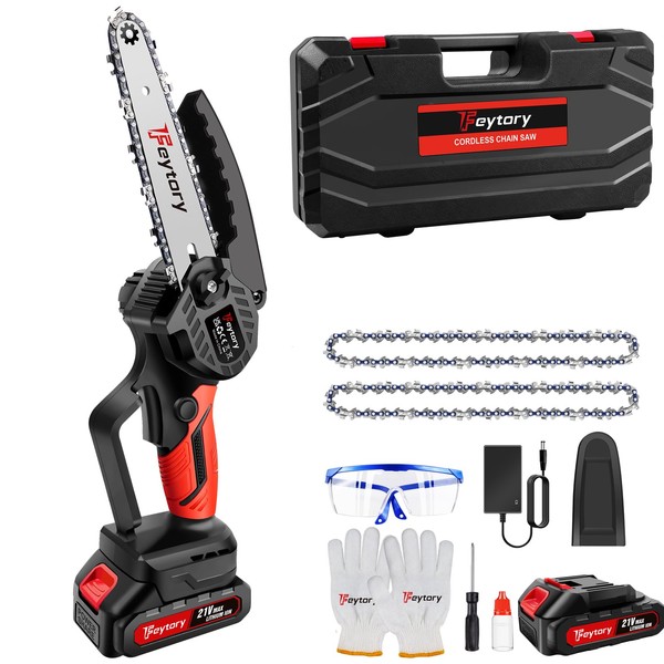 Mini Chainsaw 6 Inch, Handheld Chain Saw With Security Lock