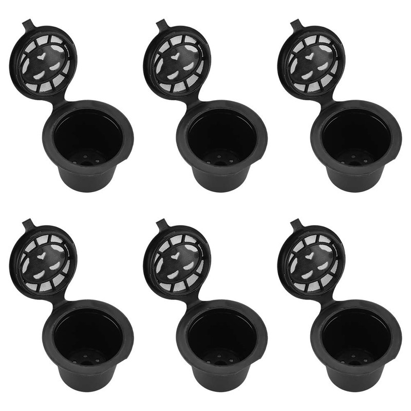 Café Recargable, 6 Piezas de Plástico y Acero Inoxidable Recargables