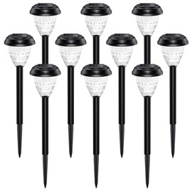 URAGO Super Bright Solar Lights Outdoor Waterproof 10 Pack, Dusk to Dawn Up to 12 Hrs Solar Powered Pathway Garden Lights Auto On/Off, LED Landscape Lighting Decorative for Walkway Patio Yard