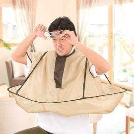 Cluoling Haircut, Cape, Hair Apron, Haircut, Cape, Waterproof, Foldable, Easy to Use at Home, Hair Dye, Hair Tool, Storage Bag Included, Beige, beige