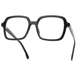 JFXQDR Blue Light Blocking Glasses for Women and Men, Retro Square Frame Computer Gaming Eyeglasses Anti Glare & UV RF6215 (Black)