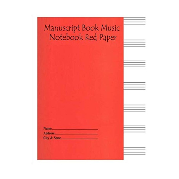 Manuscript Book Music Notebook Red Paper: Sheet Music Black Notebook