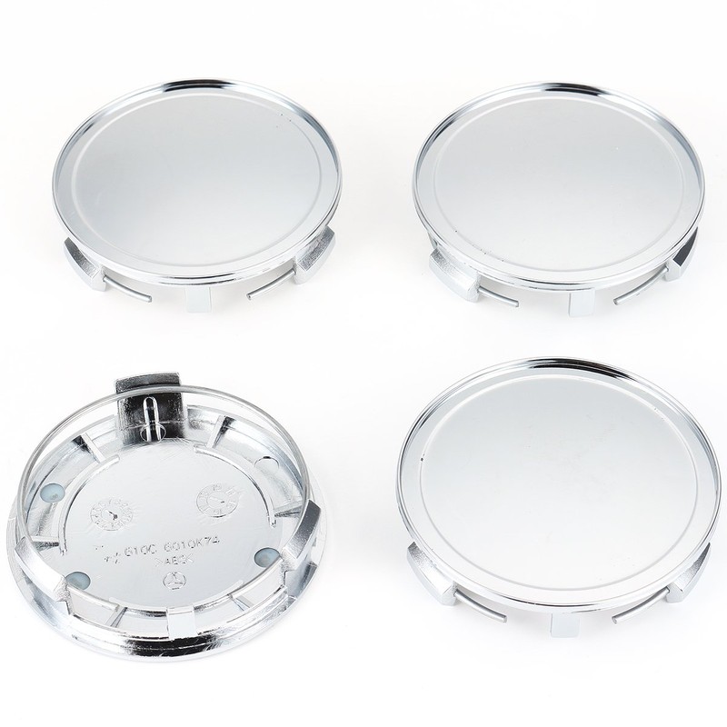 C-FUNN 4pcs 75mm/69mm Silver Car Wheel Hub Cap Cover For
