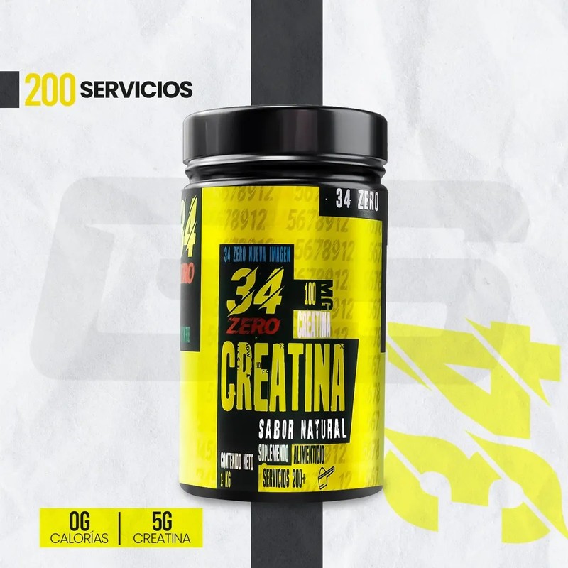 Creatina Monohidratada Polvo 34 Zero 1 Kg 34 200 Servicios