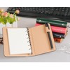 2-Pack 6 Ring Binder Cover, Leather A7 Binder Notebook Cover