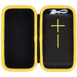 Lebakort Storage Case Compatible with Ultimate Ears UE EVERBOOM Wireless Bluetooth Portable Speaker (Black + Yellow Case)