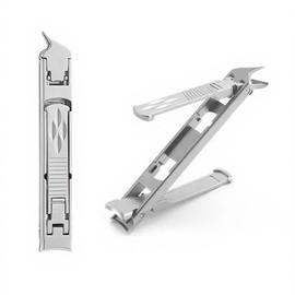 ArborGlow Ultra Sharp Nail Clippers - Stainless Steel Fingernail & Toenail Trimmers with Built-in Nail File for Women & Seniors, Silver