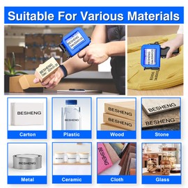 Mini Handheld Inkjet Printer, Handheld Printer Portable with 42ml Fast-Drying Solvent Ink Handheld Inkjet Printer Gun for Date/Batch/QRcode/Barcode Handheld Printer for Any Surface (MP10, 0.5inch)