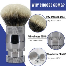 GDMG Adjustable Silvertip Badger Shaving Brush – Rotating Handle to Control Bristle Height, Premium Stainless Steel Shave Brush for Men, Luxury Wet Shaving Brush