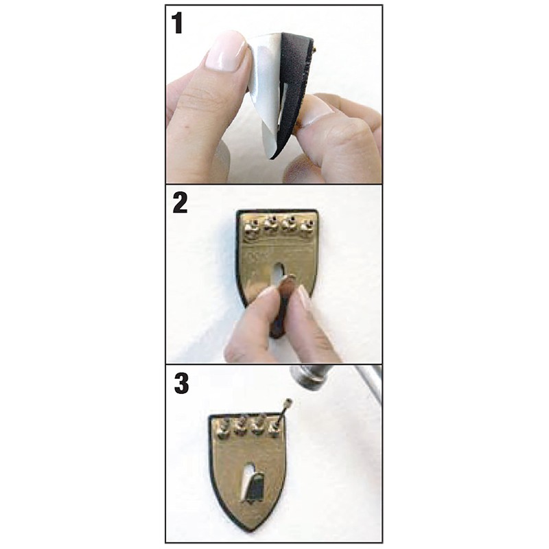 OOK 55007 Picture Hangers, Art Hangers, Shield Design, Brass, Reusable