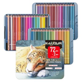 KALOUR 72 Piece Metallic Colored Pencils, Soft Core with Vibrant Color,Ideal for Drawing, Blending, Sketching, Shading, Coloring for Adults Artists Beginners