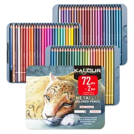 KALOUR 72 Piece Metallic Colored Pencils, Soft Core with Vibrant Color,Ideal for Drawing, Blending, Sketching, Shading, Coloring for Adults Artists Beginners