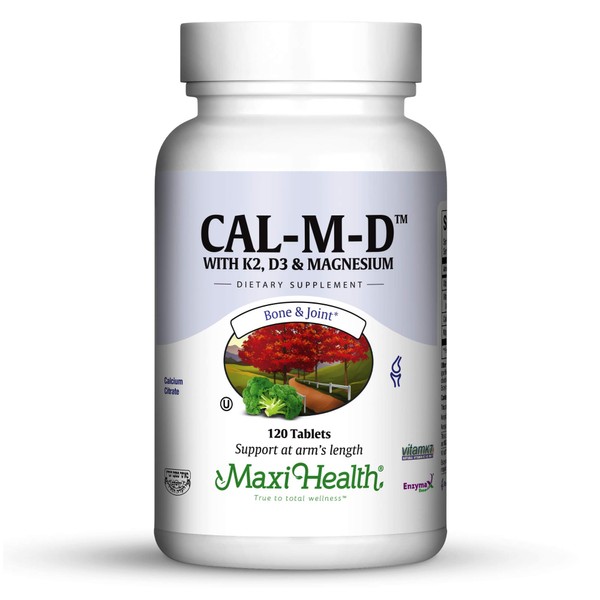 Maxi-Health Cal-M-D - Calcium Citrate - with Vitamins K2, D3 and Magnesium, Tablets, Kosher (120)
