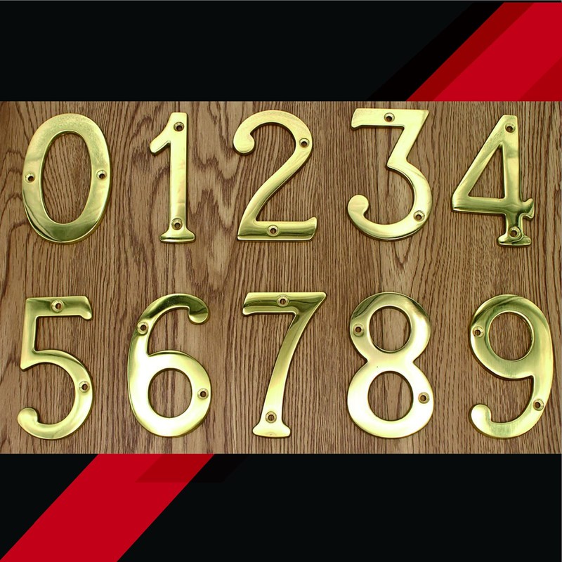 ZW Hardware A200 3 Inch Bright Brass House Number 7