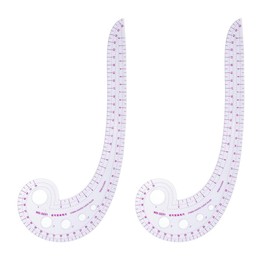 UTENEW French Curve Ruler Sewing, Comma Shaped 42cm Drawing Template Tool, Drafting Clothes Sleeves 2 Pack