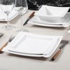 Yummost Square Melamine Dinnerware Sets of 12 Pcs,Square Plates and