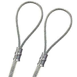 PSI, 1/8" Vinyl Coated Wire Rope with Looped Ends, Galvanized Steel, 1/16" Core Diameter, 7x7 Braids, Flexible Thin Standard Outdoor Cable for String Lights, Clothesline, DIY (62ft, Clear)