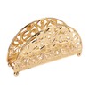 Napkin Holder Electroplating Hollow Iron Pattern Desktop Vertical Gold Metal