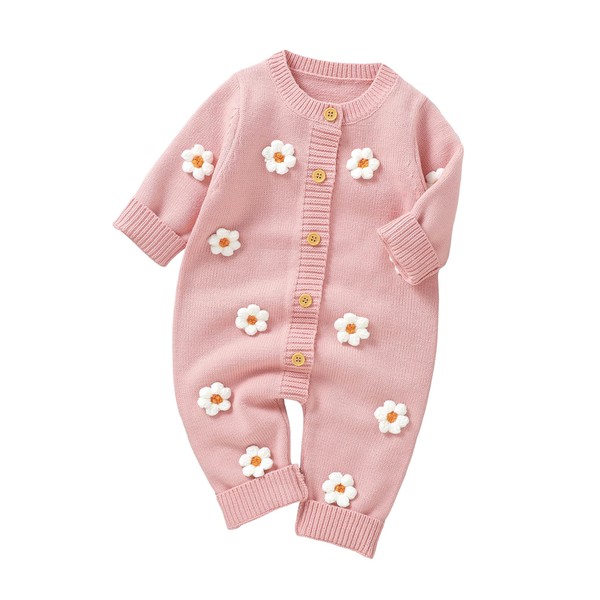 LYSINK Infant Baby Warm Rompers Sweater Hedgehog Embroidery Knitted Jumpsuit