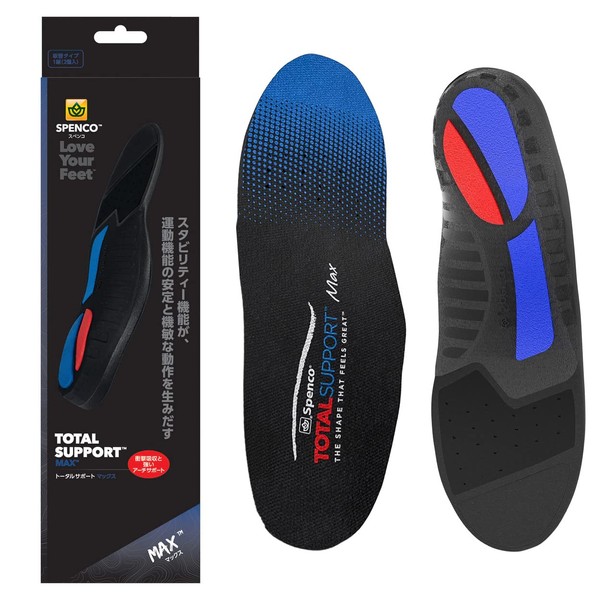 Spenco 7202504 Unisex Insole, Total Support, Max, Firm Arch & Heel, Replacement Type, Size 3 (10.0 - 10.6 inches (25.5 - 27 cm)