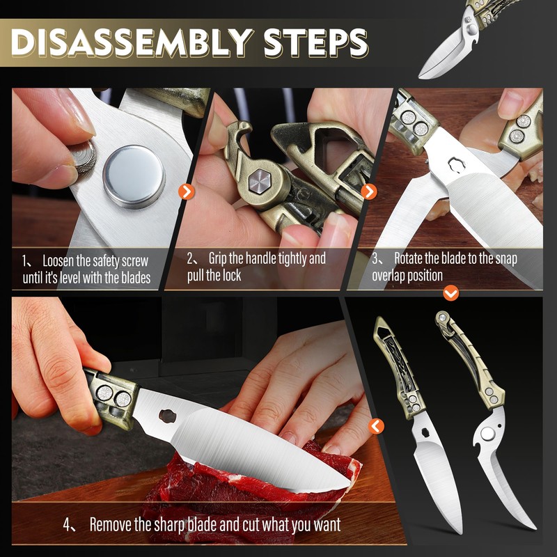 Dream Reach Kitchen Poultry Shears - Heavy Duty Detachable Cooking