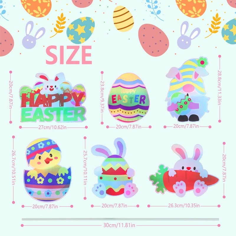 Hianjoo Outdoor Easter Yard Decorations, 6 Pack Large Dazzling Easter
