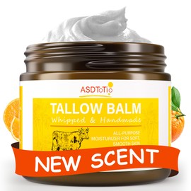 ASDToTio Handmade Whipped Tallow Balm for Skin Care- All Natural Grass Fed Beef Tallow All Purpose Balm,Face and Body Moisturizing Cream, Tallow Balm For Dry Skin- 2 oz