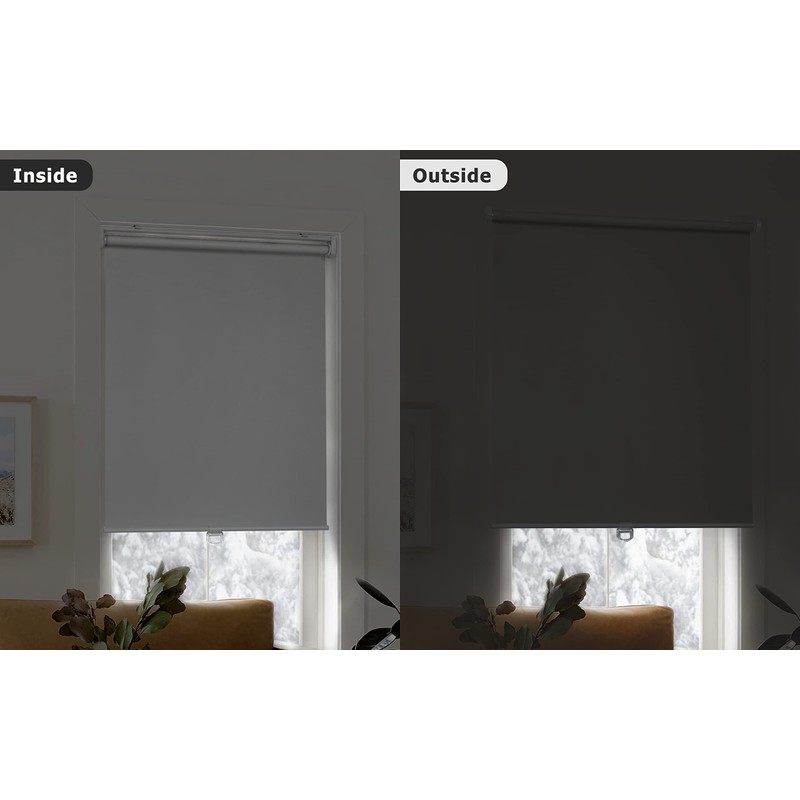 LazBlinds No Tools No Drill Cordless Roller Shades, 100% Blackout