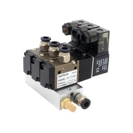XYBSDBTNR 3V110-06-NC Normally Closed Solenoid Valve Station Block with Muffler Accessories Base Manifold DC12v DC24v AC110v AC220v 3 Ports(DC12V 6mm Fittings)